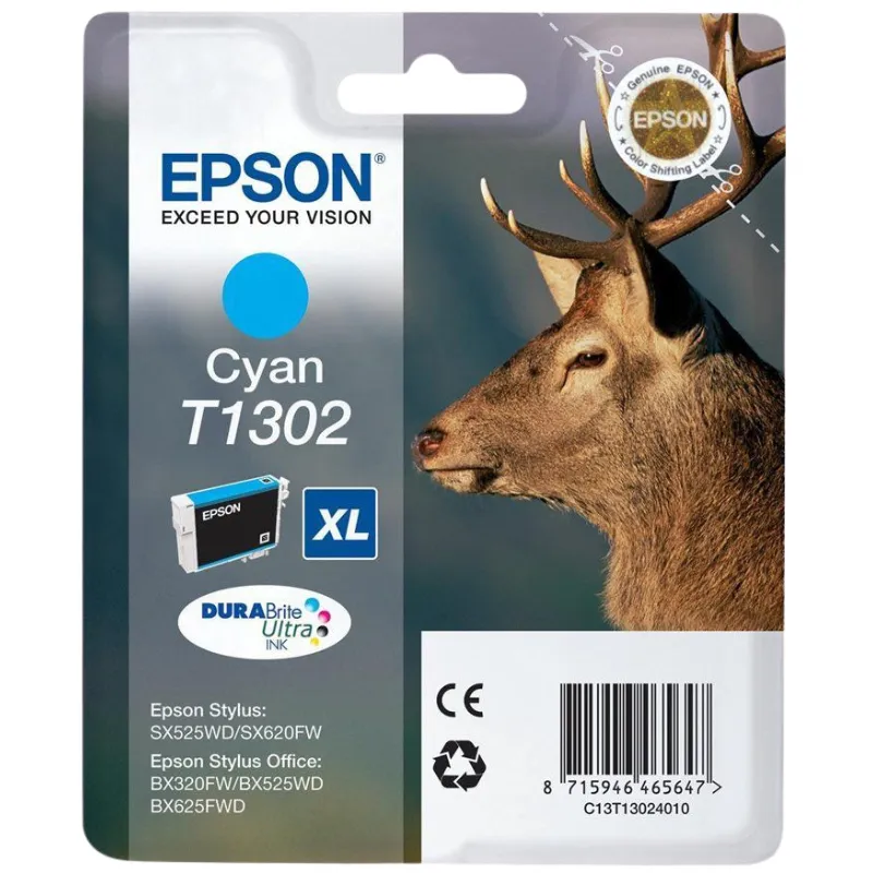 Tinta (Epson) T-1302 CY / C13T13024010 Tinta (Epson) T-1302 CY / C13T13024010