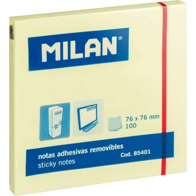 Blok samoljepivi MILAN 76x76 100L žuti 85401 P10/120