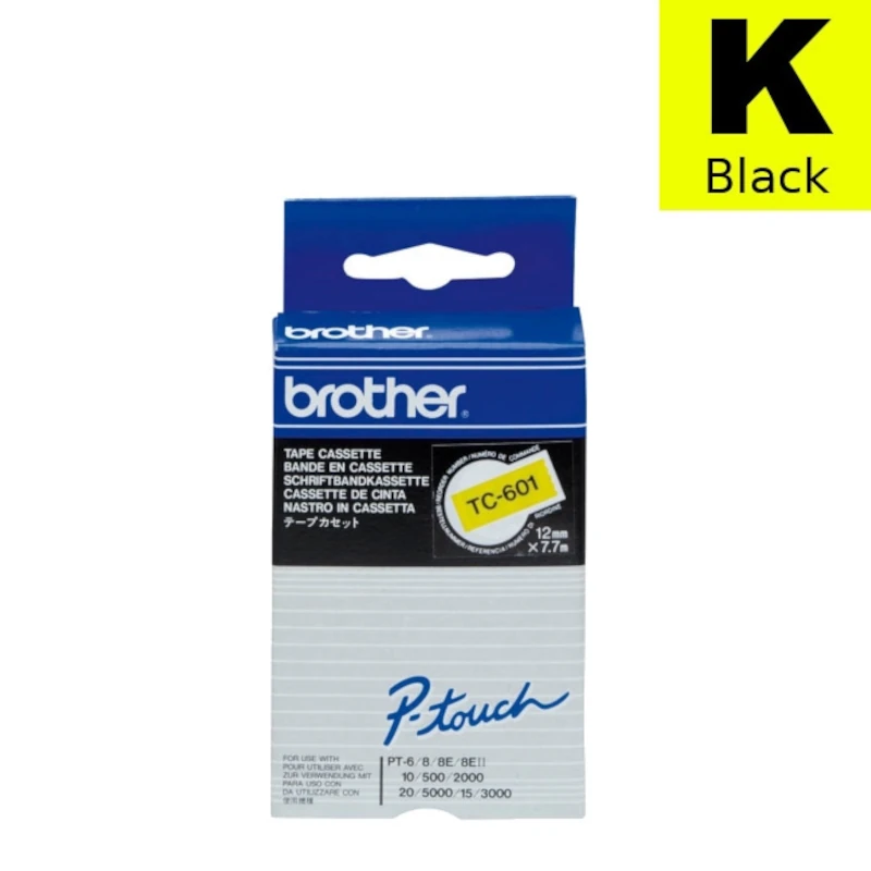 Traka Za Označavanje (Brother) TC-601 BK|YE [12mm*7,7m] / TC601