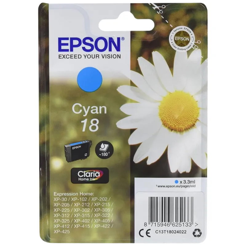 Tinta (Epson) T-1802 CY / C13T18024012