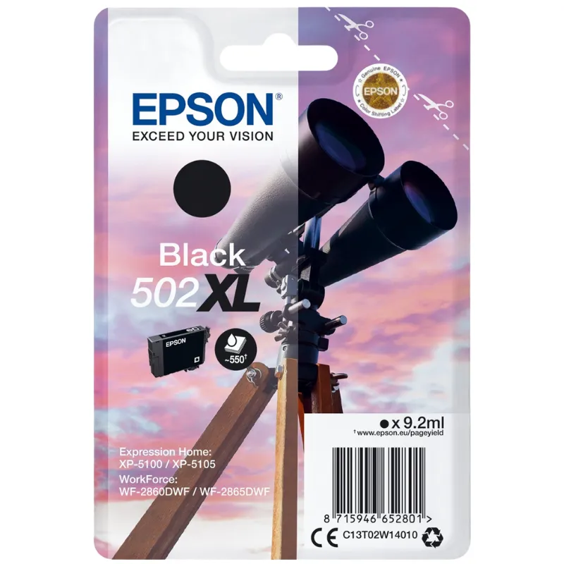 Tinta (Epson) 502 BK XL / C13T02W14010