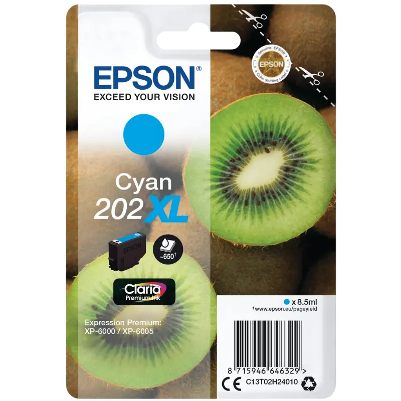 Tinta (Epson) 202 CY XL / C13T02H24010 Tinta (Epson) 202 CY XL / C13T02H24010