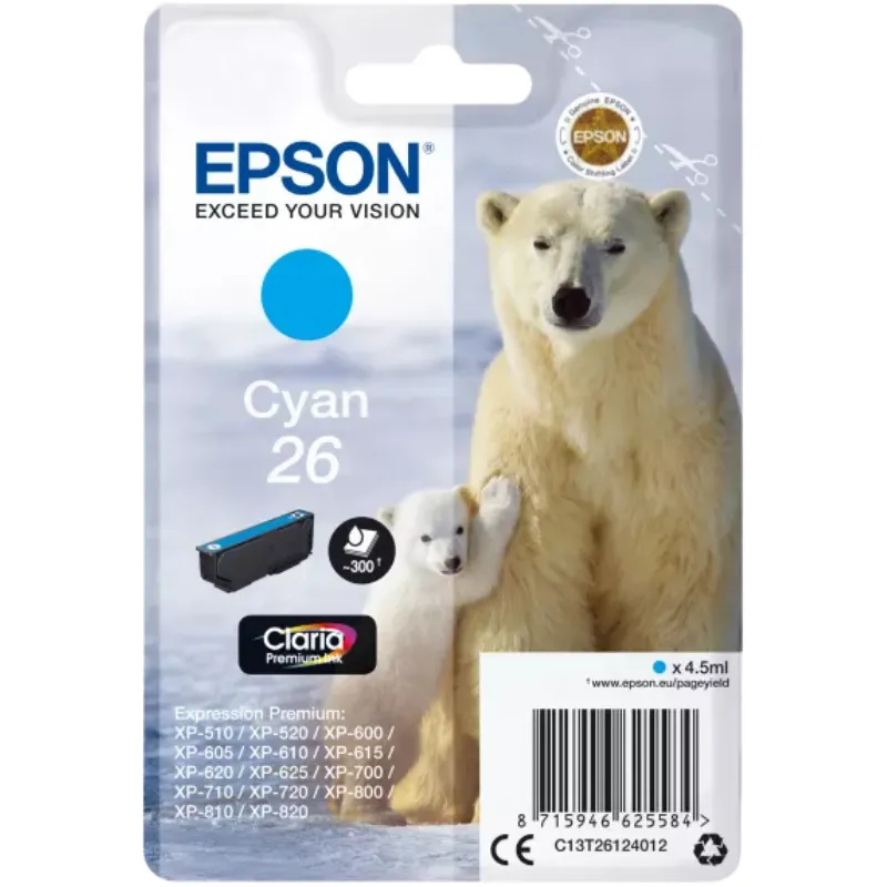 Tinta (Epson) T-2612 CY / C13T26124012 Tinta (Epson) T-2612 CY / C13T26124012