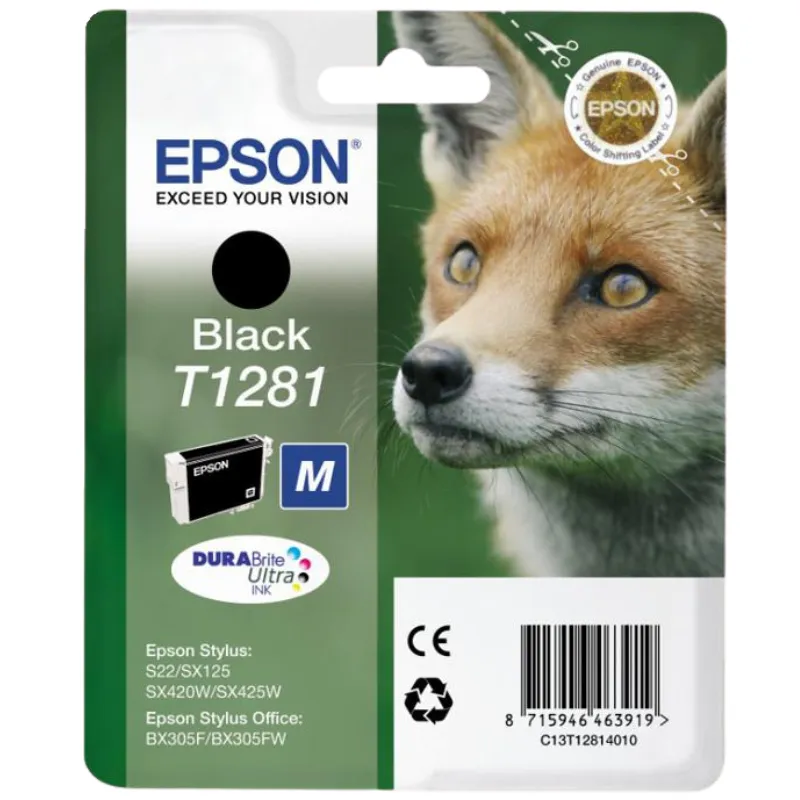 Tinta (Epson) T-1281 BK / C13T12814012 Tinta (Epson) T-1281 BK / C13T12814012