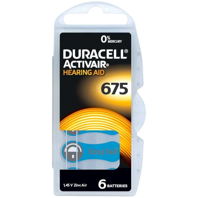 Baterija Za Slušni Aparat (Duracell) Activair 675 | PR44 | HA675 /6KOM
