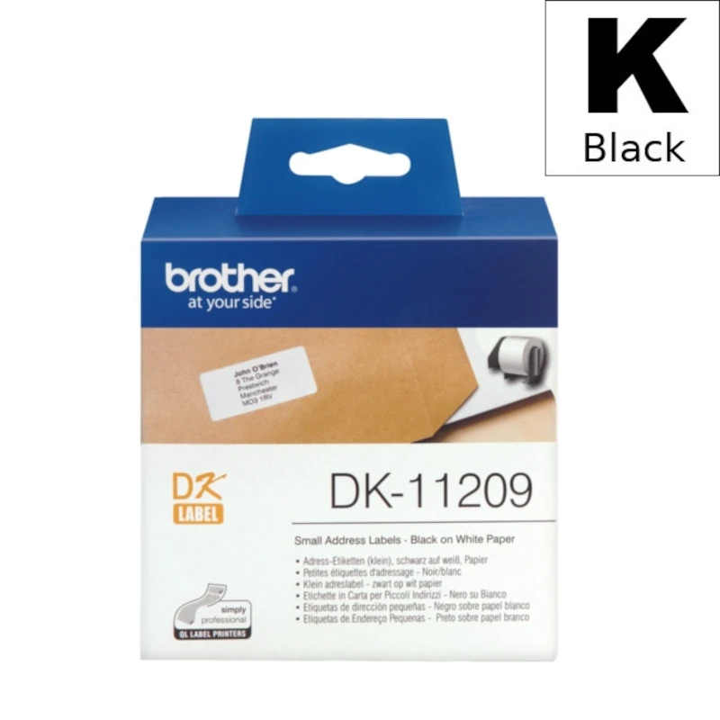 Etiketa Rola (Brother) DK-11209 BK|WH [29mm*62mm] / DK11209