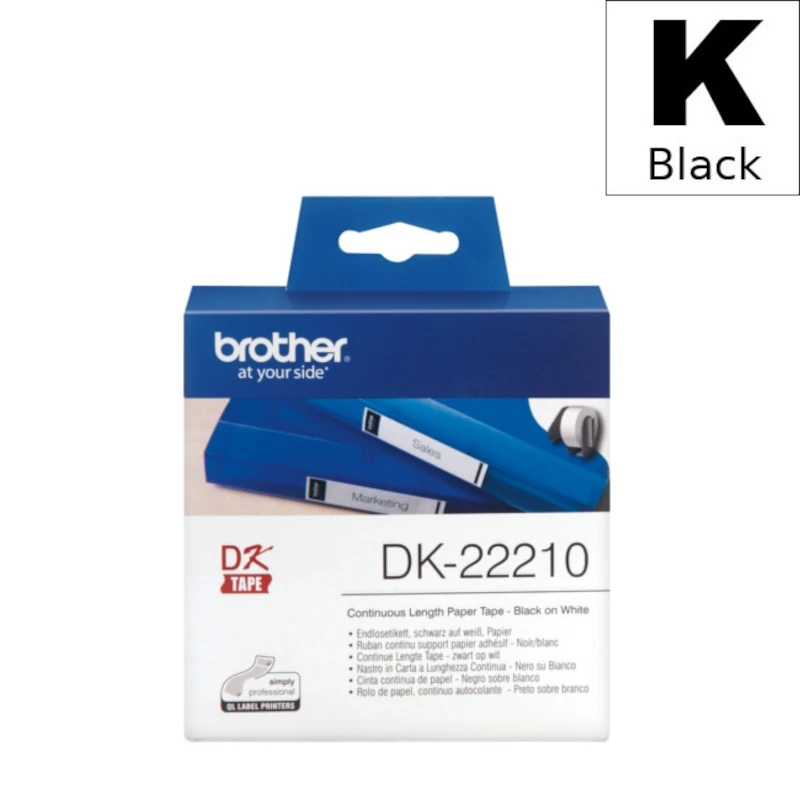 Etiketa Rola (Brother) DK-22210 BK|WH [29mm*30,48m] / DK22210