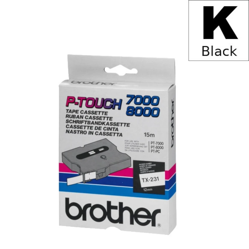 Traka Za Označavanje (Brother) TX-231 BK|WH [12mm*15,4m] / TX231