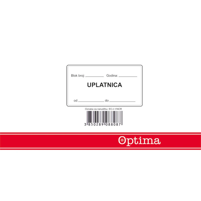 Uplatnica blok EC-I-1/ncr OPTIMA P10/80