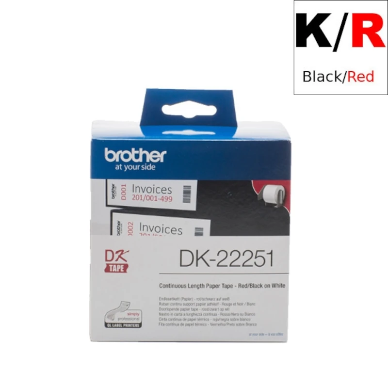 Etiketa Rola (Brother) DK-22251 BK|RE [62mm*15,24m] / DK22251