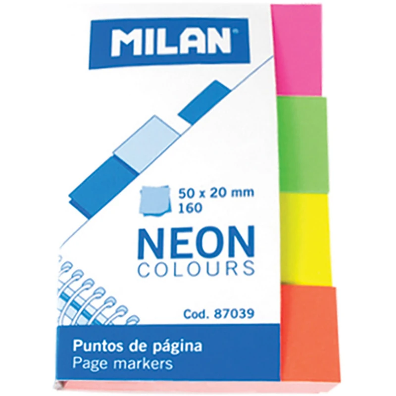 Zastavice označ.MILAN Neon 4bojex40, 50x20mm 87039 P10/240
