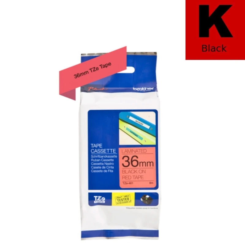 Traka Za Označavanje (Brother) TZE-461 BK|RE [36mm*8m] / TZE461