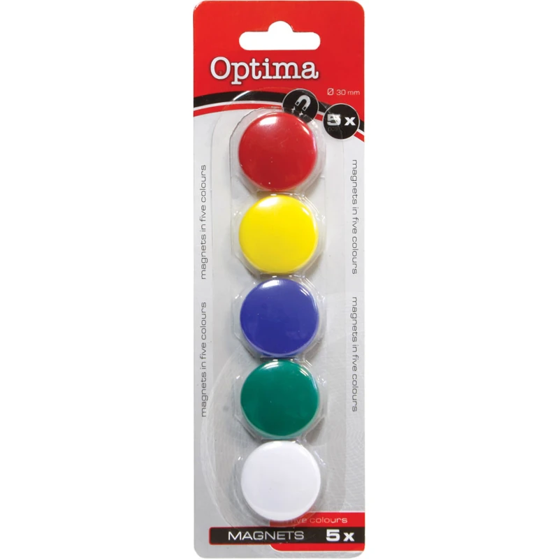 Magneti za ploču OPTIMA 3cm 5/1 raz.boje 22451 bls P12/144