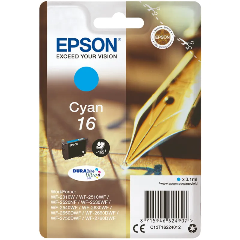 Tinta (Epson) T-1622 CY / C13T16224012
