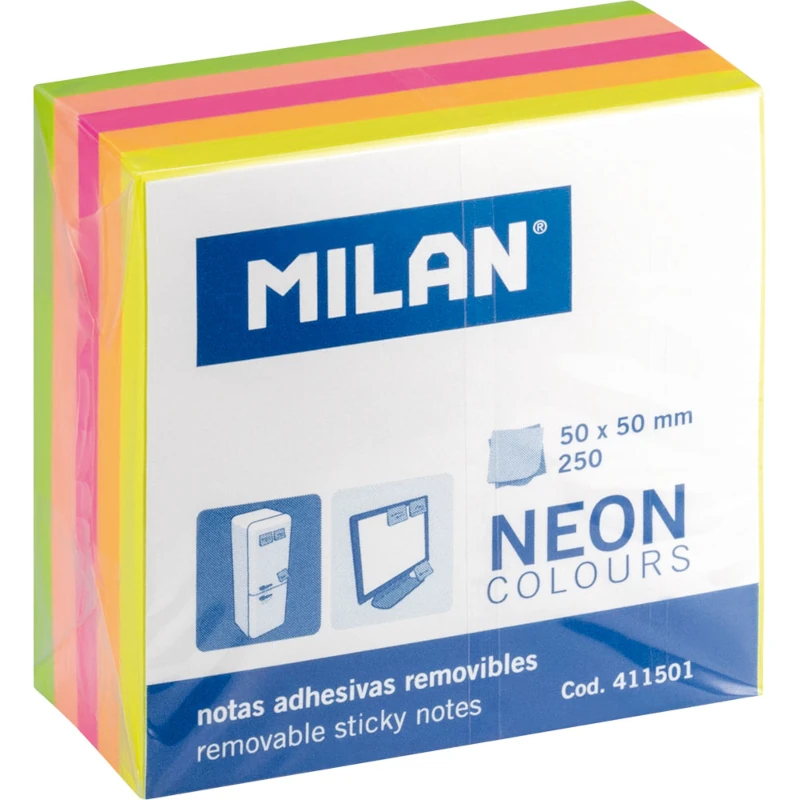 Blok samolj.kocka 50x50 Neon 5 boja 250L MILAN 411501 P12/288