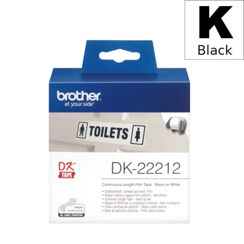 Etiketa Rola (Brother) DK-22212 BK|WH [62mm*15,24m] / DK22212