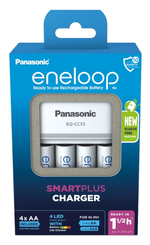 Punjač za baterije (Panasonic) BQ-CC55 AA | AAA 4 x AA Eneloop