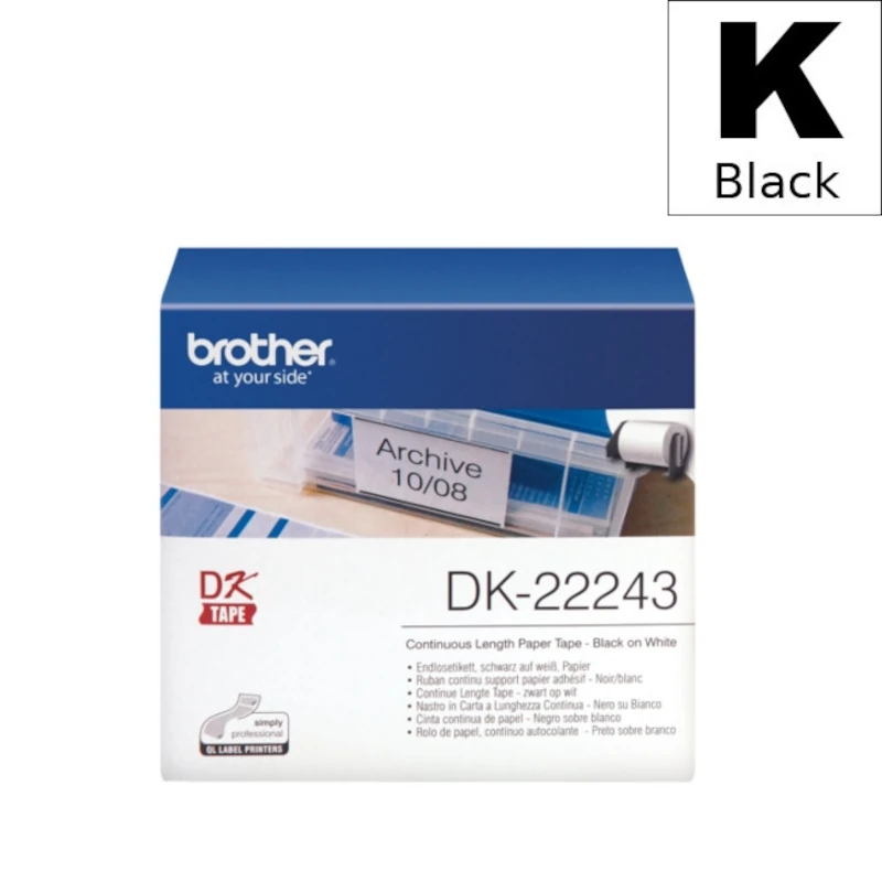 Etiketa Rola (Brother) DK-22243 BK|WH [102mm*30,48m] / DK22243