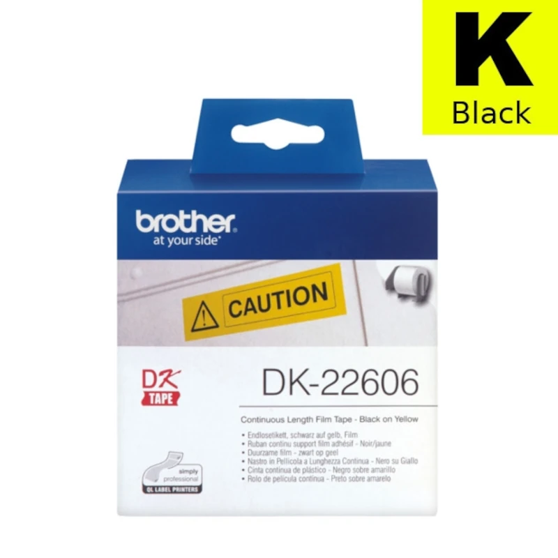 Etiketa Rola (Brother) DK-22606 BK|YE [62mm*15,24m] / DK22606