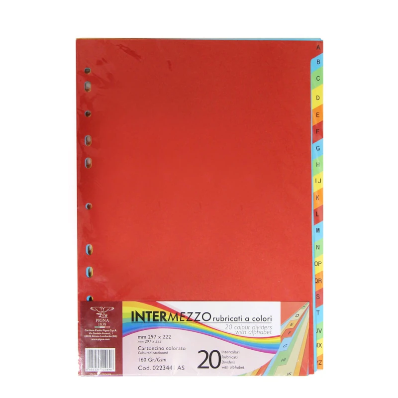 Index kart. A-Z u bojama za registr.A4 Pigna 0223441 P20/80