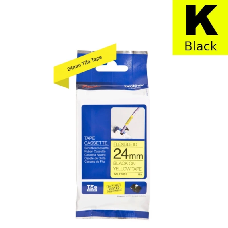 Traka Za Označavanje (Brother) TZE-FX-651 BK|YE [24mm*8m] / TZEFX651