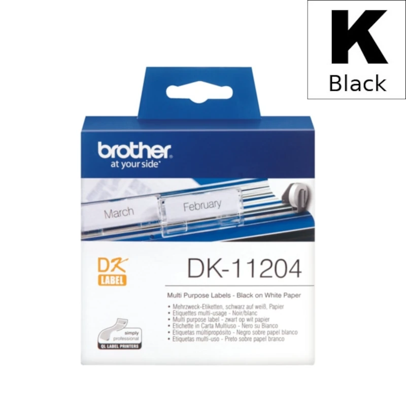 Etiketa Rola (Brother) DK-11204 BK|WH [17mm*54mm] / DK11204