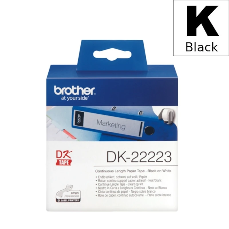 Etiketa Rola (Brother) DK-22223 BK|WH [50mm*30,48m] / DK22223